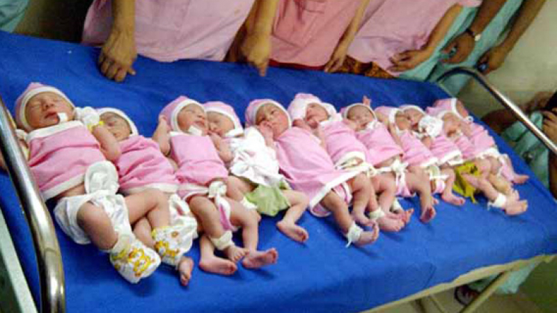 Индийка роди 11 бебета
