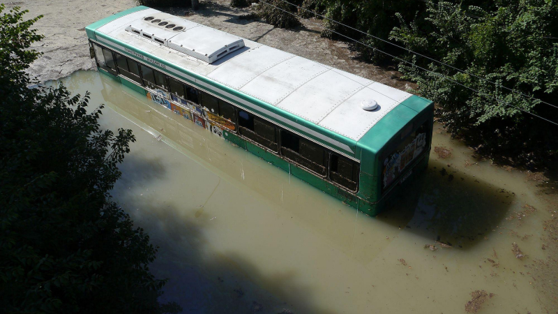 Шофьорът на автобуса спасил 17-те пътници от водния ад (ВИДЕО)