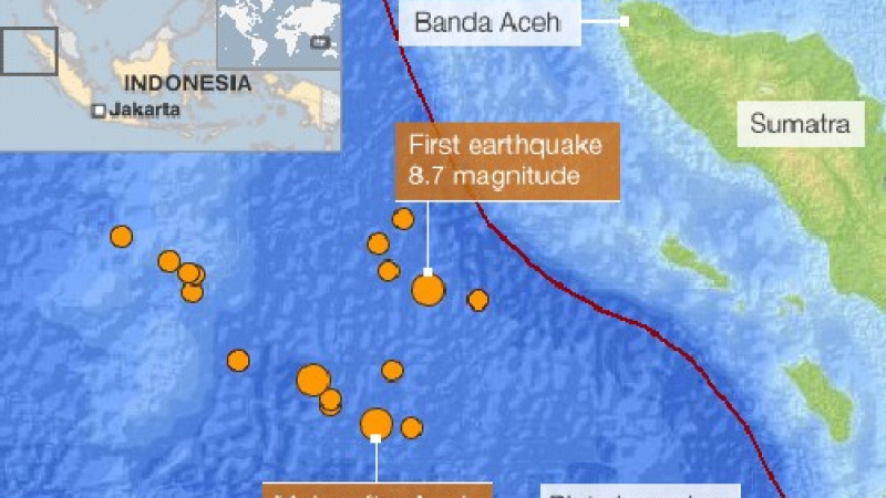 Катаклизми идват след серията силни земетресения в района на Суматра 