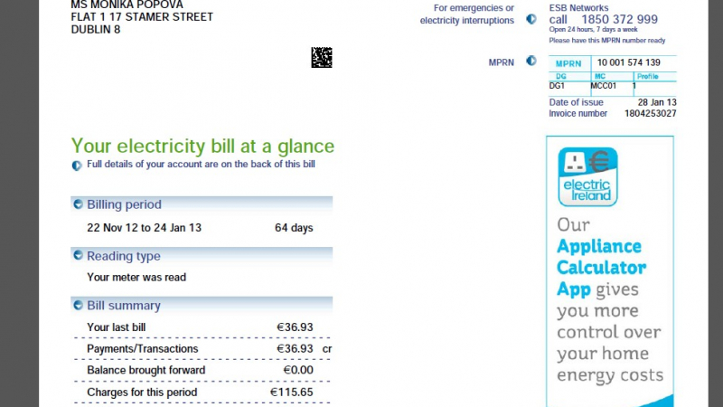 Ток за 64 денонощия в Дъблин струва 131 евро 