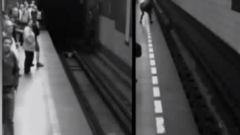 Жена падна под влака в метрото, измъкна се без драскотина (ВИДЕО)