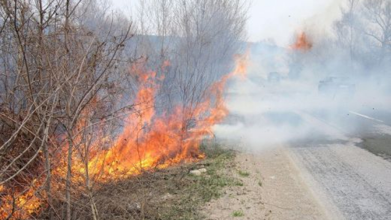 Стрелби на полигона край Казанлък подпалиха пожар