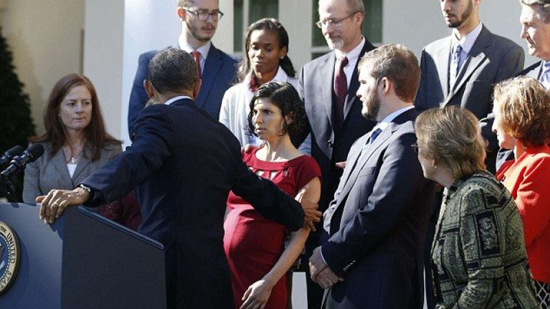 Барак Обама почти уби бременна с думи (ВИДЕО)