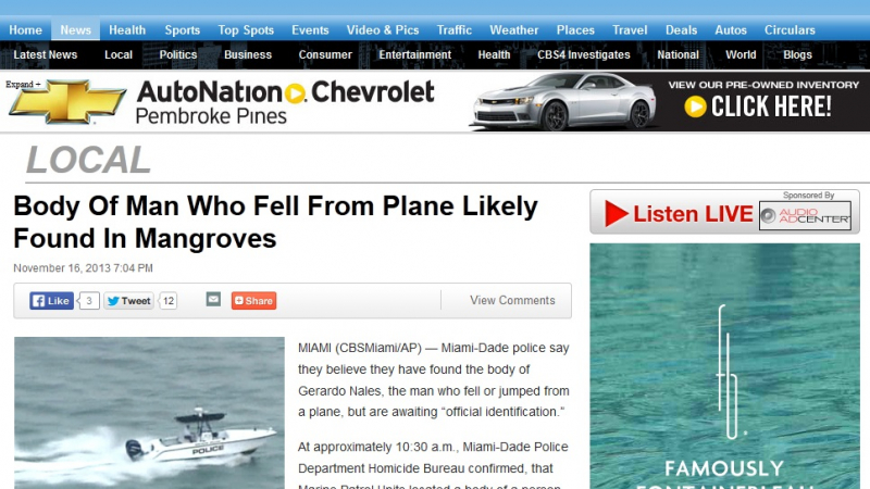 Пътник отвори люка на самолет и падна в океана