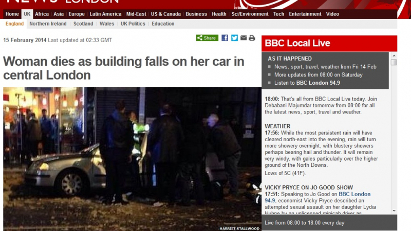 И в Лондон като на „Алабин“ в София – сграда рухна, уби жена