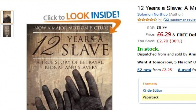 Невиждан бум на продажби на книгата &quot;12 години в робство&quot; след Оскарите