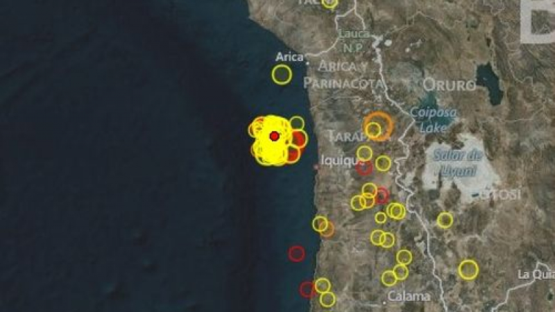 Заплаха от цунами след чудовищен трус с магнитуд 8.0 до Чили
