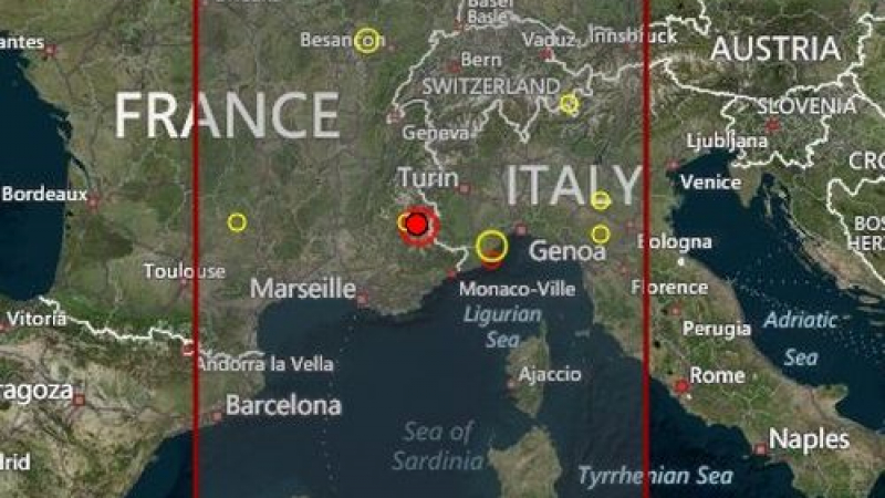 Трус с магнитуд 5 разлюля югоизточната част на Франция 
