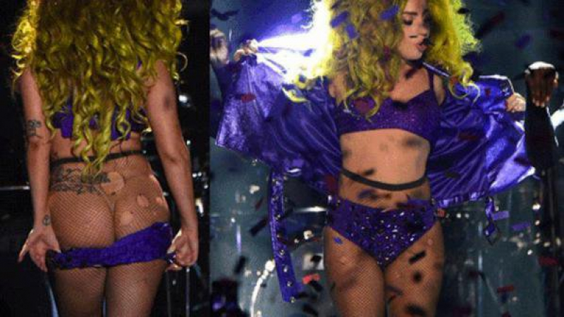 Вижте как Лейди Гага си свали гащите и си показа задника на сцената (ВИДЕО +18)
