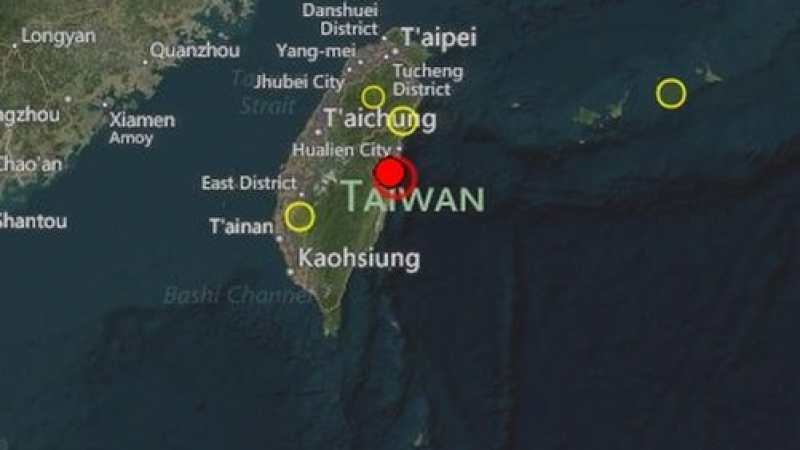 Земетресение с магнитуд 5.9 разлюля Тайван
