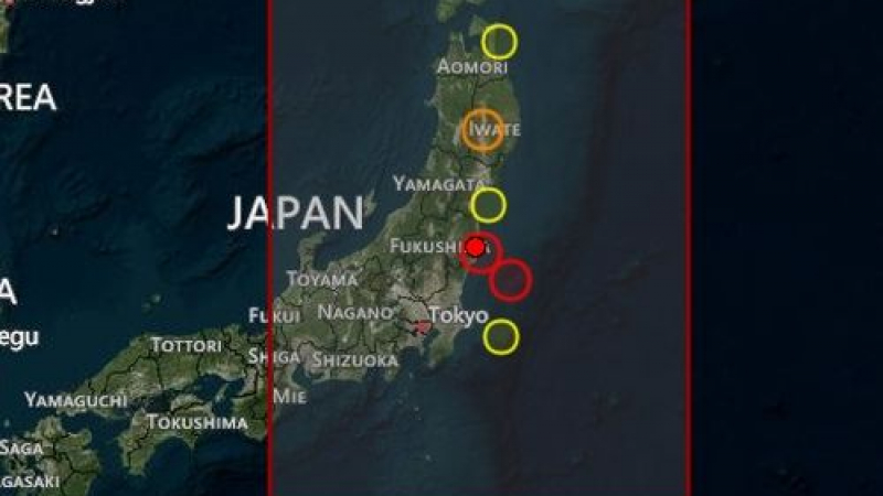Земетресение с магнитуд 5.6 по Рихтер удари близо до Фукушима