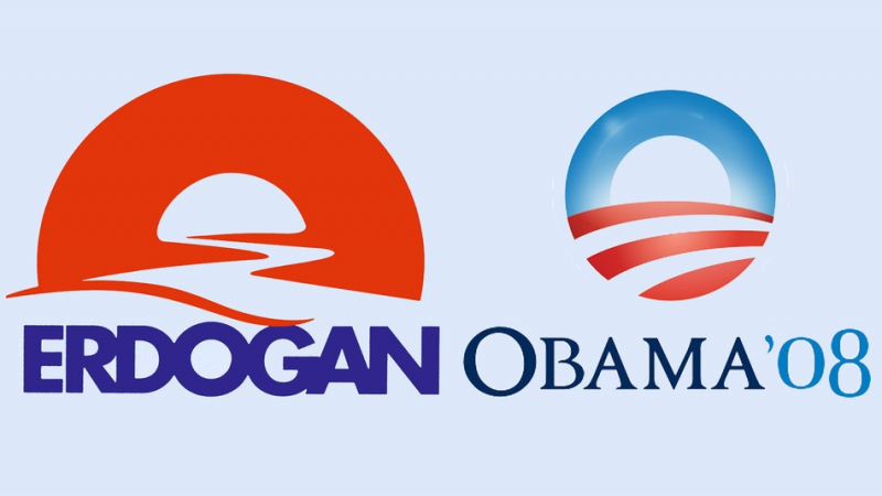 Ердоган копирал лого на Обама