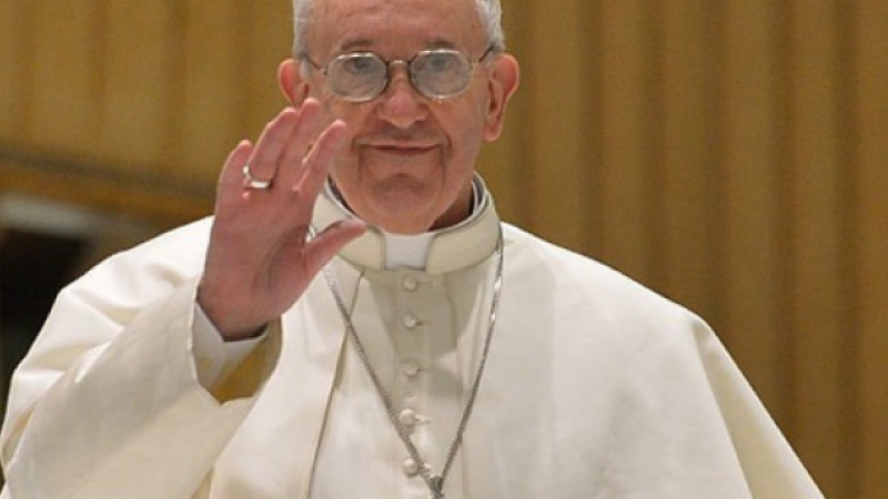 Папа Франциск прие на аудиенция куче (ВИДЕО)