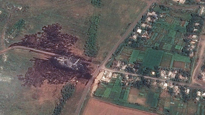 Въздушни СНИМКИ показаха опустошението, причинено от катастрофата на MH17 