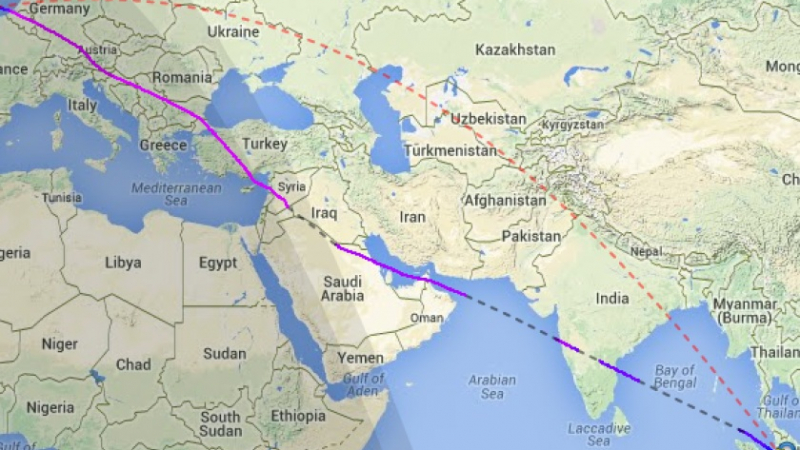 Малайзийските авиолинии преместиха маршрута си над нов, още по-опасен регион