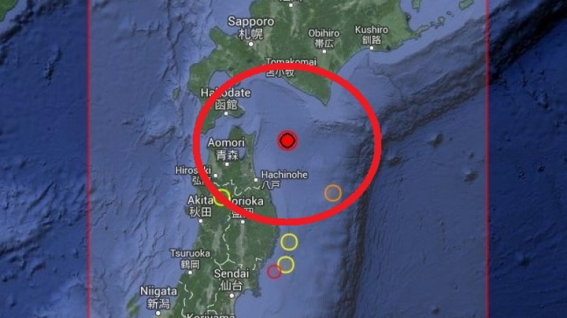 Мощно земетресение в Северна Япония