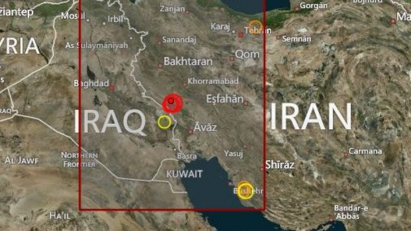 Силно земетресение на границата между Иран и Ирак