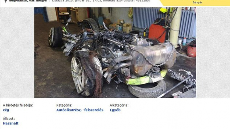 Унгарец разби ламборджинито на приятел, сега продава обгорелите останки онлайн