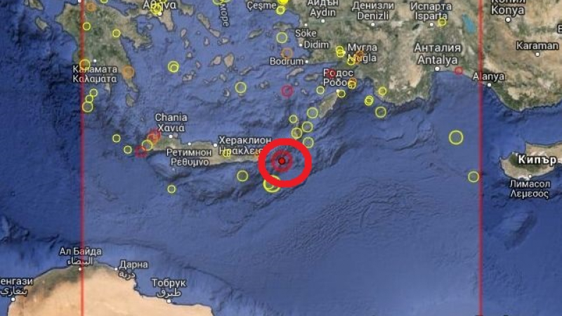 Страховито земетресение на Крит