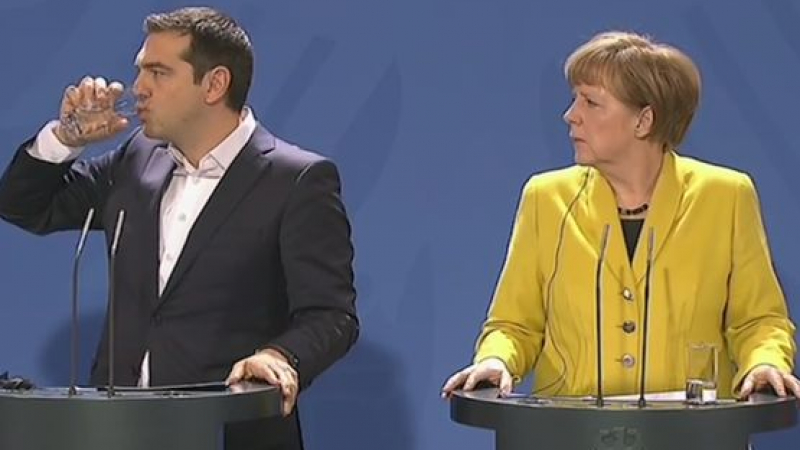 Пародия на среща между Меркел и Ципрас покори интернет (ВИДЕО)