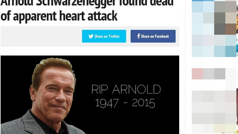 Скандал гръмна в САЩ: Обявиха Арнолд Шварценегер за мъртъв (ВИДЕО)
