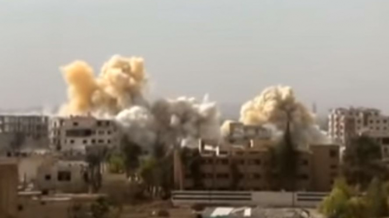 УНИКАЛНО ВИДЕО: Ми-24 сипят бомби над &quot;Ислямска държава&quot;!