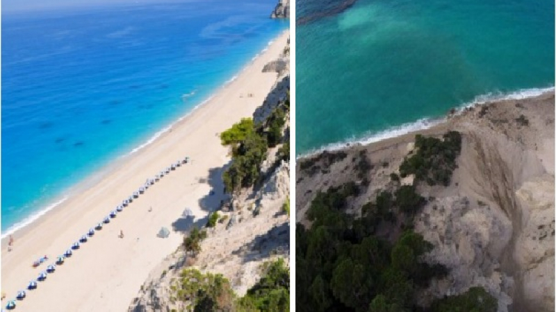 Трусът край Лефкада заличи един от най-приказните плажове в света (ВИДЕО)