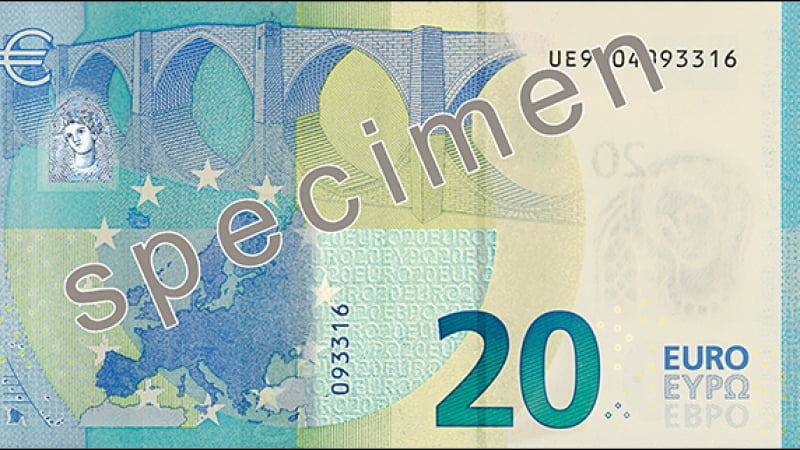 Пуснаха нова банкнота от 20 евро с кирилица