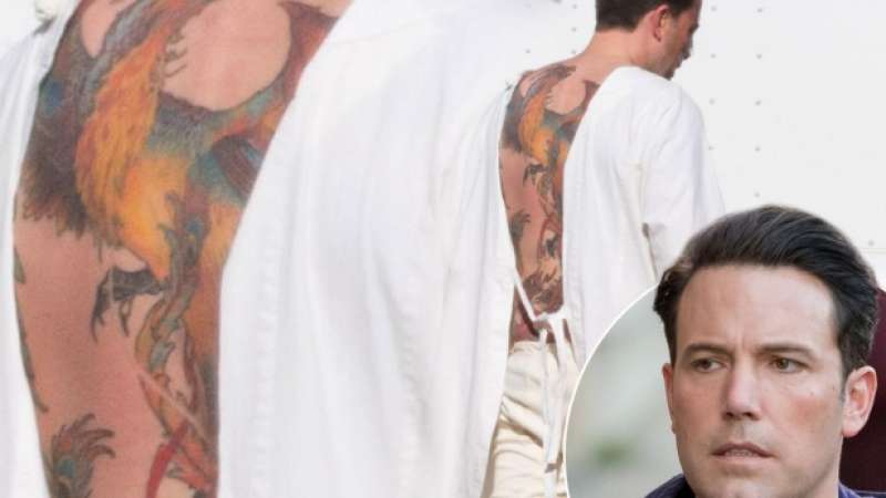 Бен Афлек си татуира феникс на гърба