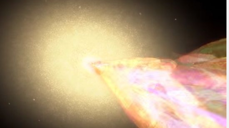 НАСА регистрира мощен поток енергия от далечна галактика (ВИДЕО)