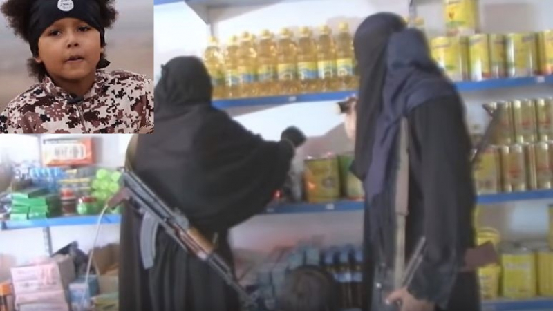 Показаха как майката на Джихади Джуниър пазарува в магазин с калашник (ВИДЕО)