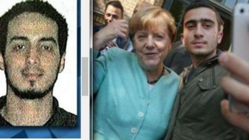 Хит в мрежата: Меркел си направила селфи с терорист от Брюксел?