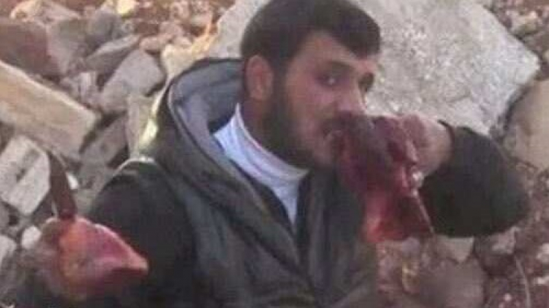 Убиха канибала терорист, изял сърцето на сирийски войник (СНИМКИ/ВИДЕО 18+)