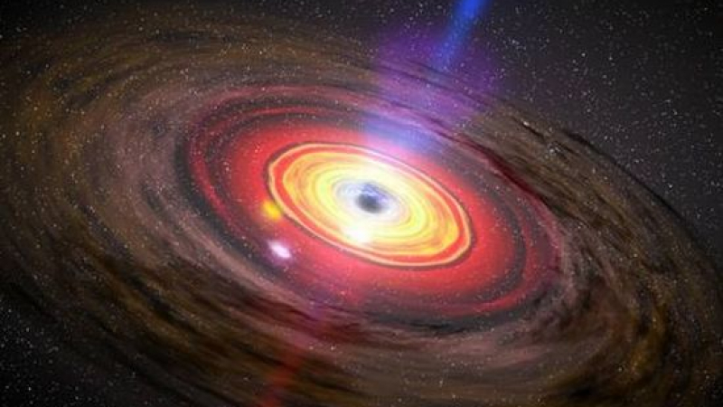 Сблъсък на три галактики образувал огромна черна дупка