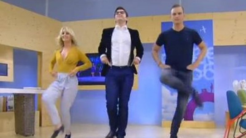 Сашо Кадиев се задъха в ефир: Игра келтски танци с "Лорд оф дъ денс" (СНИМКА)