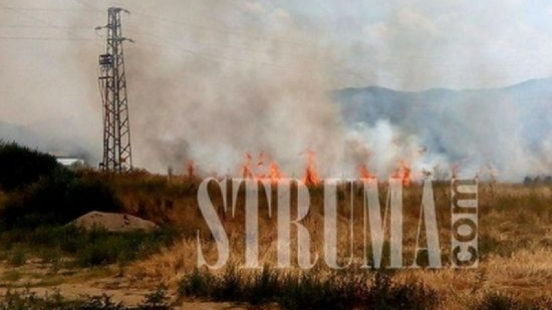 Отново огнена стихия! Пламъци и дим в района на хотел в Благоевград (СНИМКИ/ВИДЕО)
