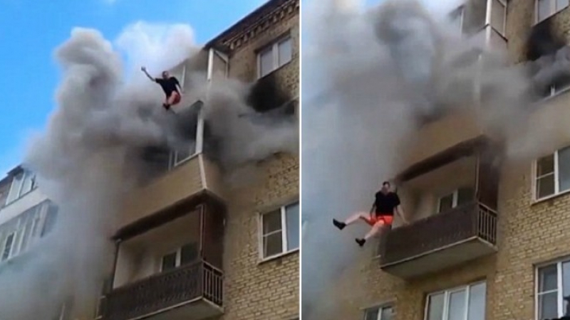 Първо в БЛИЦ! Хора скачат от терасата на горящия си апартамент (ШОКИРАЩИ СНИМКИ/ВИДЕО 18+)