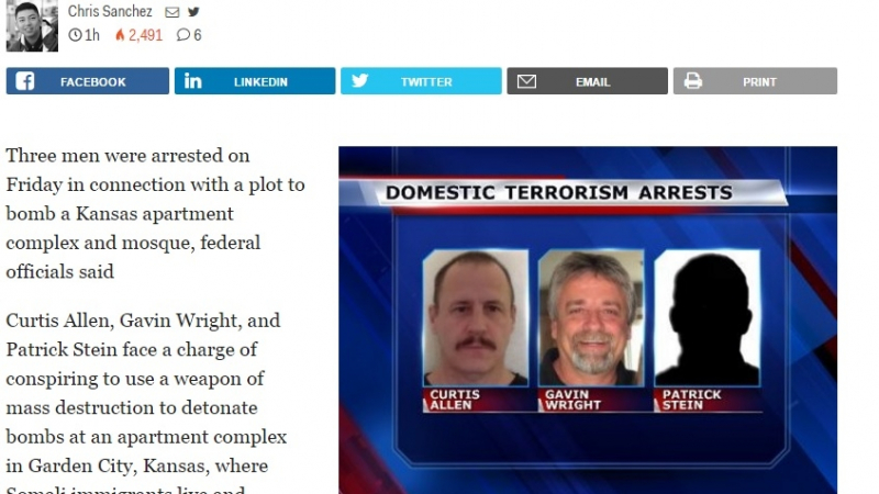 Трима мъже са били арестувани за подготвяне на бомбена атака срещу джамия в Канзас