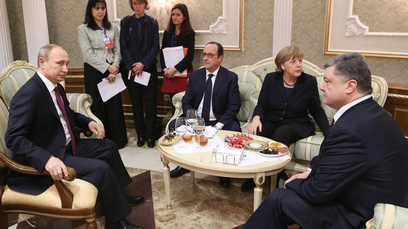 Започна срещата между Путин, Меркел, Оланд и Порошенко (СНИМКИ)