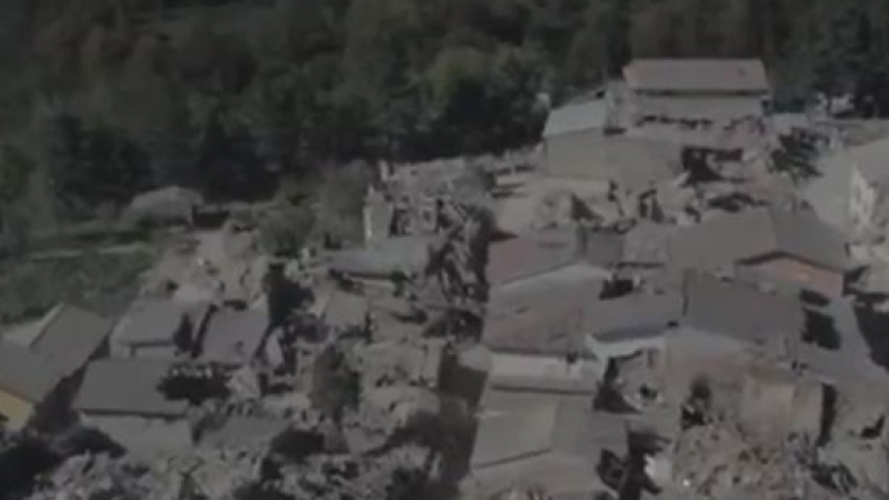 Ужасът в Италия от високо! Дрон засне разрушенията (ВИДЕО)