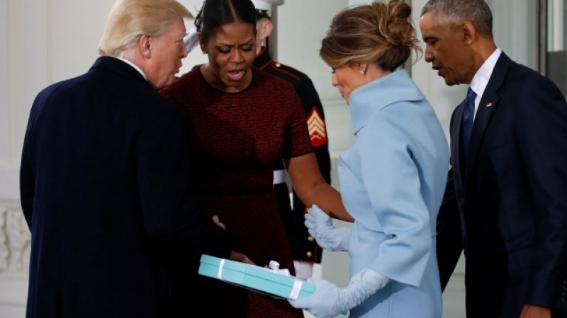 Какъв подарък имаше в голямата кутия от Мелания Тръмп за Мишел Обама? 