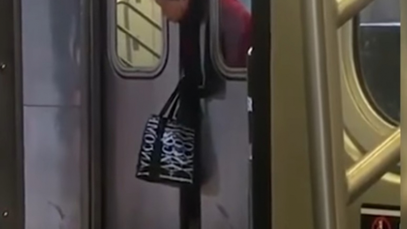 Ужас в нюйоркското метро! Врата заклещи главата на жена, десетки гледат, никой не помага (ВИДЕО)