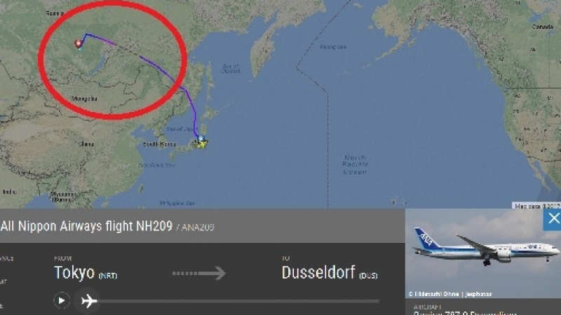 Flightradar24 засече драма с японски лайнер в небето над Сибир