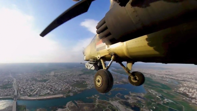 360° поглед над Мосул – на борда на Ми-28 (ВИДЕО)