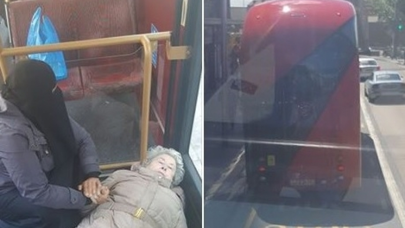 С прекрасния си жест тази мюсюлманка от Лондон трогна света, вижте как спаси пенсионерка в автобус