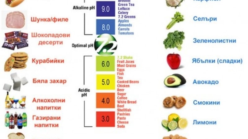 Коя храна е алкална или киселинна, защо това е толкова важно за здравето ни, как да изчислим pH-то си и дали е в норма (ТАБЛИЦА)