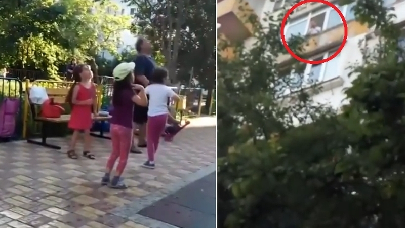 Шокиращо ВИДЕО от Варна: Деца пищят от болка и уплаха пред бл.209, мъж ги уцели с вряща бомба от балкона си!  