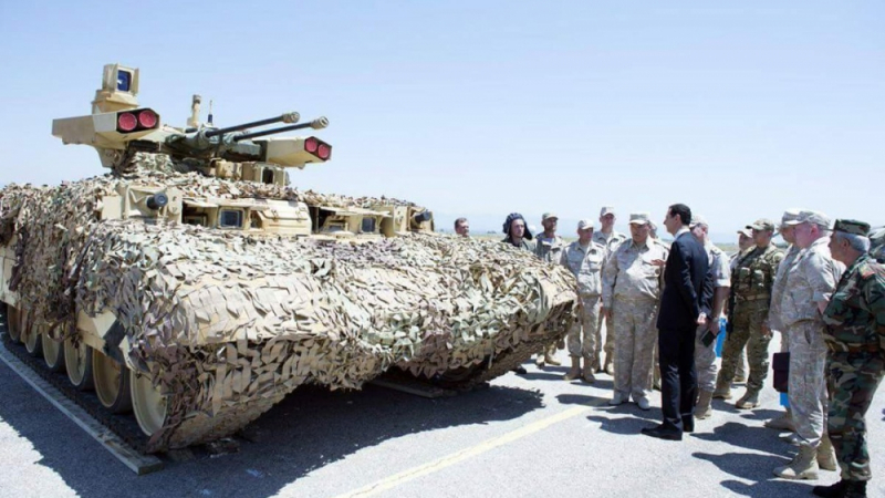 В сирийската авиобаза Хмеймим демонстрираха ракетния танк „Терминатор”