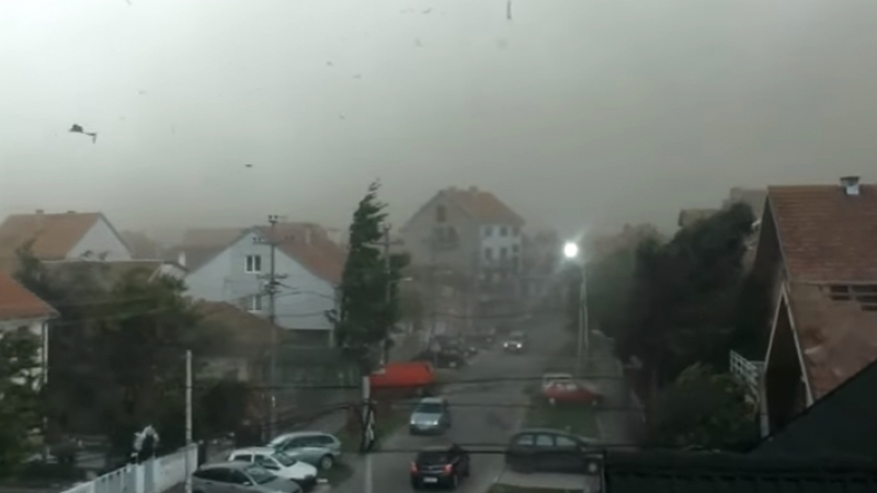 Мощна буря удари Сърбия, изкоренява дървета и отнася покриви! Иде ли насам? (УЖАСЯВАЩО ВИДЕО)