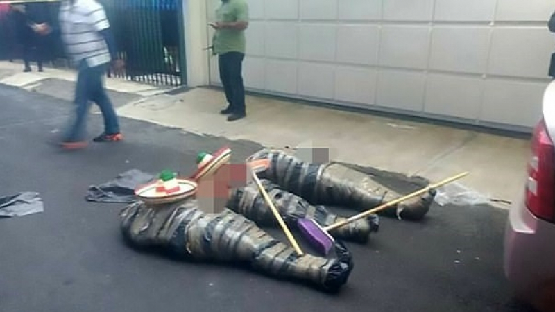 Клането на сомбрерото: Жертви на наркокартел се въргалят обезглавени по улица на град в Мексико (СНИМКИ 18+)